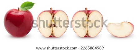 Similar – Image, Stock Photo Half apple in row with whole apples