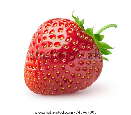 Similar – Image, Stock Photo Single strawberry on a spoon. Ripe strawberry on pink