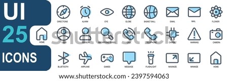 user interface theme icon set . vector collection . lineal clor style icon
