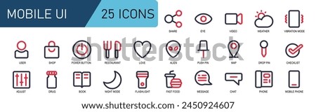 share,eyes,vision,video,weather,vibrate mode,user,shopping,power button,restaurant,eat,love,alien,game,push pin,drop pin,checklist,done,adjust,medicine,book,night mode,moon ,flashlight,fast food,messa