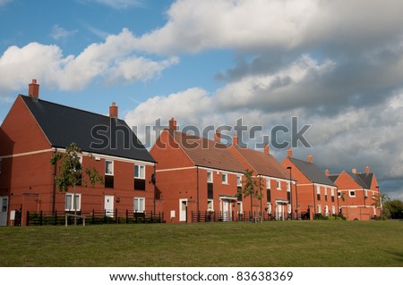 Row of brand new  houses ,England