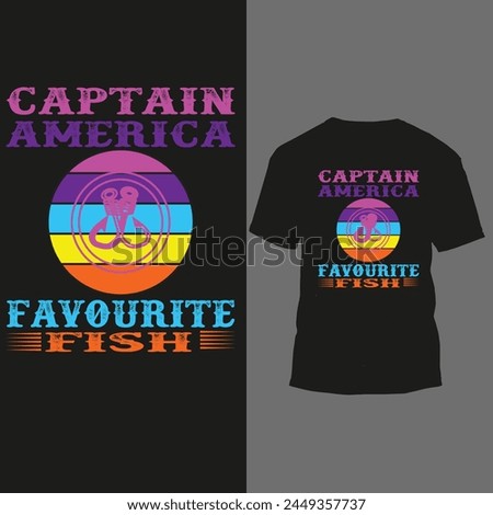 captain america favourite fish t shirt design 