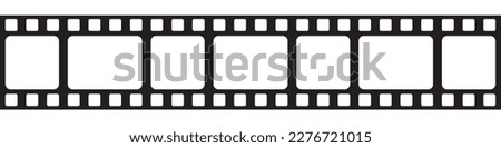 Film strip isolated on transparent background. Realistic photo frame. Vintage film strip in retro style. Electrical illustration.On a white background