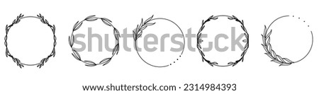 Set of circular natural design element.Vector illustration.EPS 10
