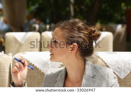 business woman talking to someone