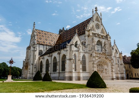 Exterior of the Royal Monastery of Brou in Bourg-en-Bresse, Ain, France, Europe Photo stock © 