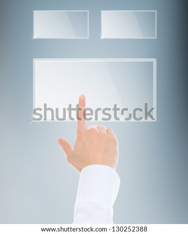 picture of a hand finger pushing virtual keypad button