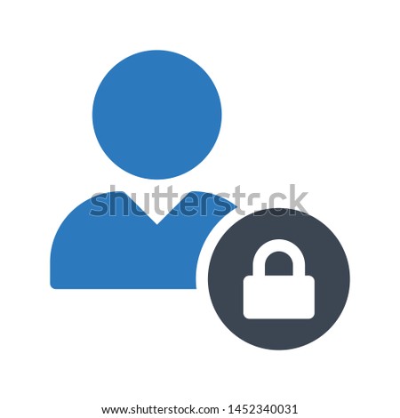 secure profile glyph color vector icon