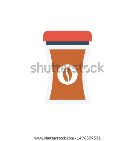 coffee jar glyph flat vector icon