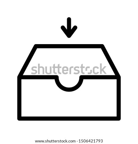 download drawer thin line vector icon