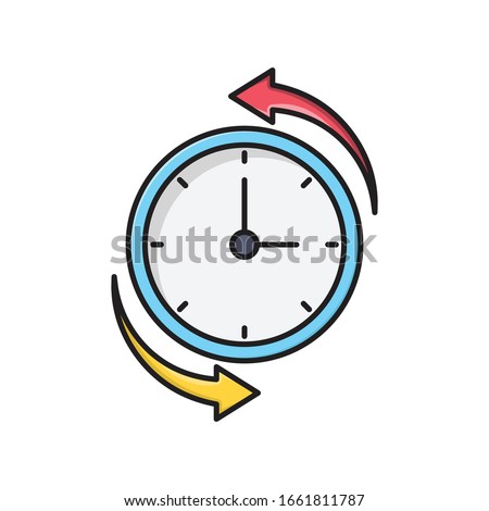 time vector flat color icon 