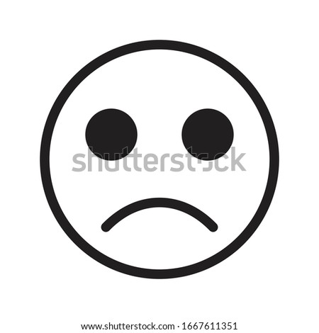 sad vector glyph flat icon 