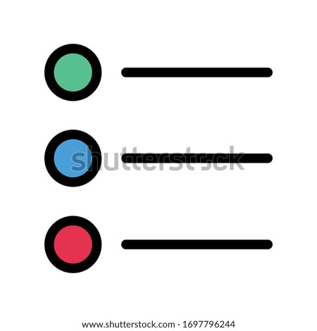 list vector flat color icon