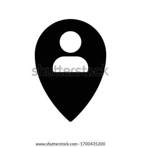 user location pin vector glyph flat icon