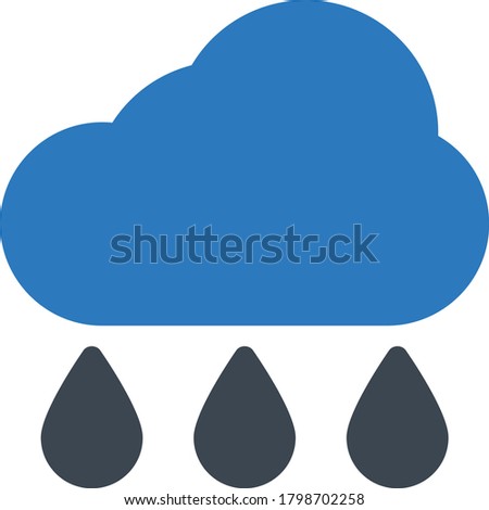 rain vector glyph color icon 