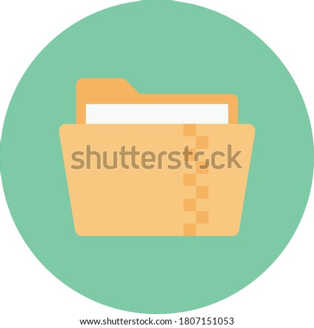 zip folder vector flat color icon 