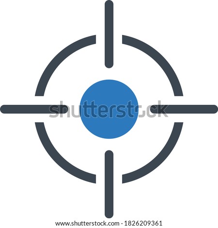 crosshair vector glyph color icon 