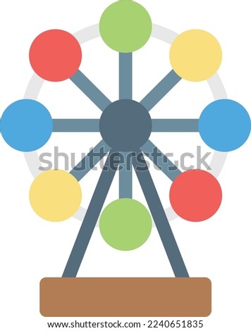 ferris  Vector illustration on a transparent background. Premium quality symmbols. Line Color vector icons for concept and graphic design. 
