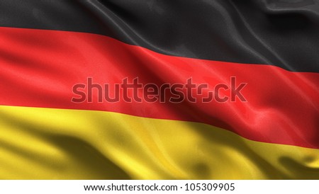 Silky flag of Germany waving in the wind with highly detailed fabric texture 商業照片 © 