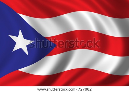 Flag Of Puerto Rico Waving In The Wind Stock Photo 727882 : Shutterstock