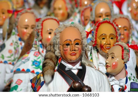 Carnival in Germany - traditional masks of Schoemberg (Southern Germany - 02-2006)