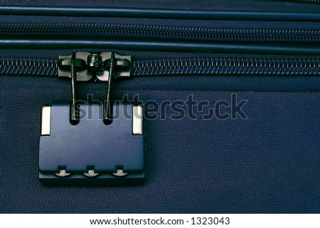 Luggage safety - suitcase zipper locked up for security