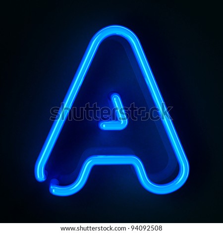 Highly Detailed Neon Sign With The Letter A Stock Photo 94092508 ...