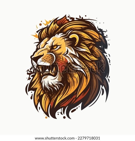 Lion head or wild animal roaring muzzle for sport team mascot. Vector isolated flat icon of wildcat lion predator symbol for blazon, badge or hunting nature adventure club.