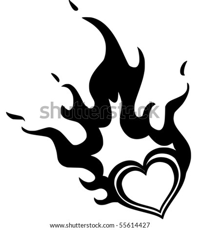 Burning Heart Stock Vector Illustration 55614427 : Shutterstock
