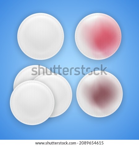 Makeup remover, cosmetic cotton pads, vector format, isolated illustration
