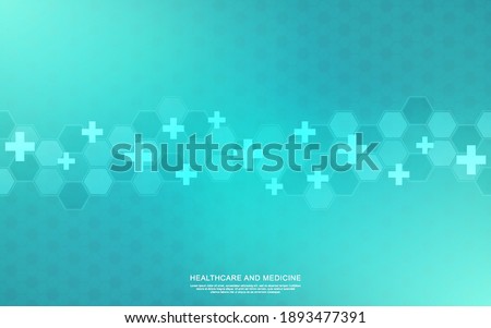 Vector illustration of a medical background with hexagons and crosses. Concepts and ideas for healthcare and medicine design.