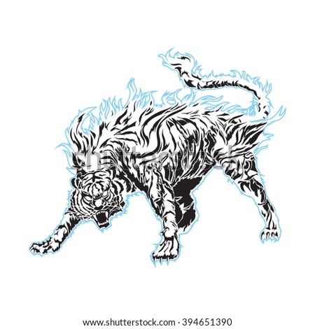 White Tiger. Stock Vector 394651390 : Shutterstock