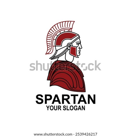 logo and icon of spartan or gladiator king in armor and Fighting club, sport tournament emblem or symbol with gladiator, Spartan helmet