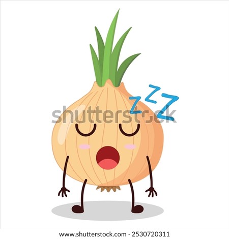 cute rest expression of onion cartoon character