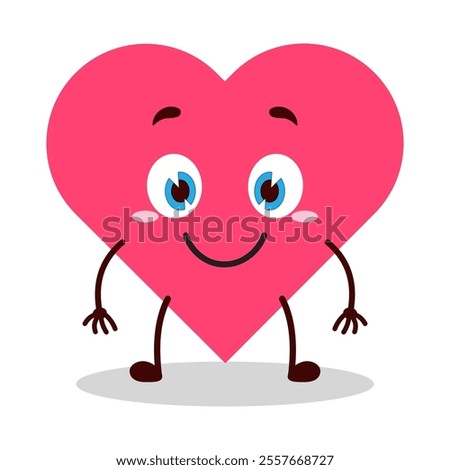 cute smile expression of heart cartoon character