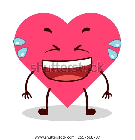 cute laugh out loud expression of heart cartoon character