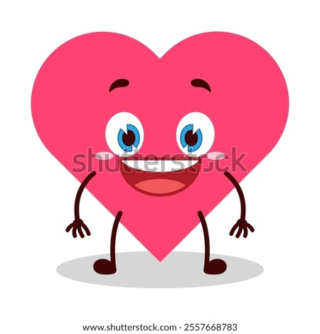 cute happy expression of heart cartoon character