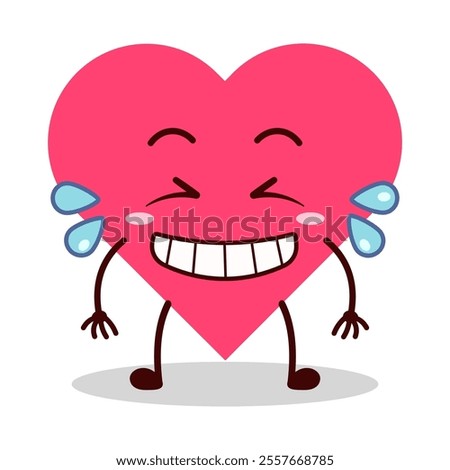 cute pleased expression of heart cartoon character