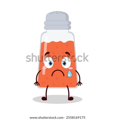 cute nervous expression of chili powder cartoon character
