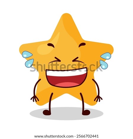 cute laugh out loud expression of star cartoon character
