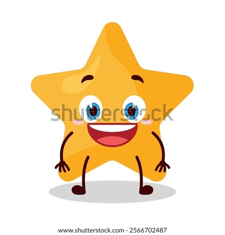 cute happy expression of star cartoon character