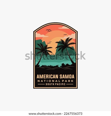 American samoa national park vector graphic template in badge emblem style patch illustration.