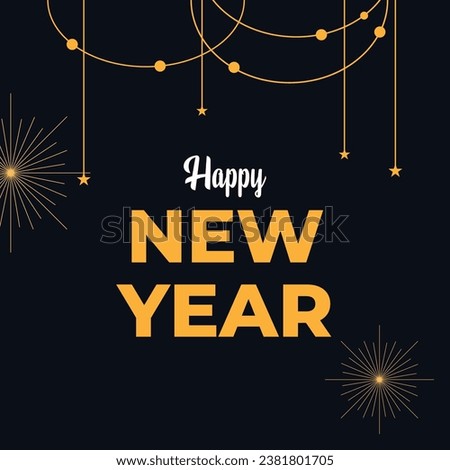 happy new year vector poster, New Year Celebration, Holiday Greetings