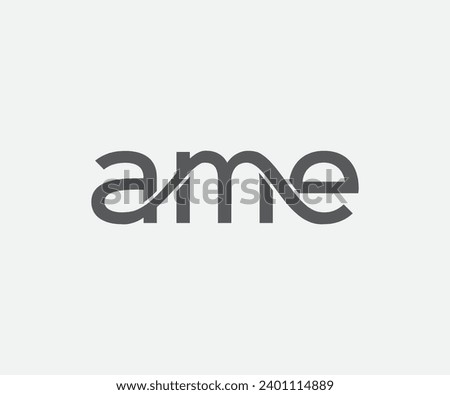 axa and ame word logo free vector