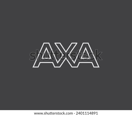 axa and ame word logo free vector