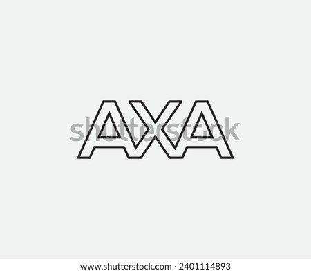 axa and ame word logo free vector