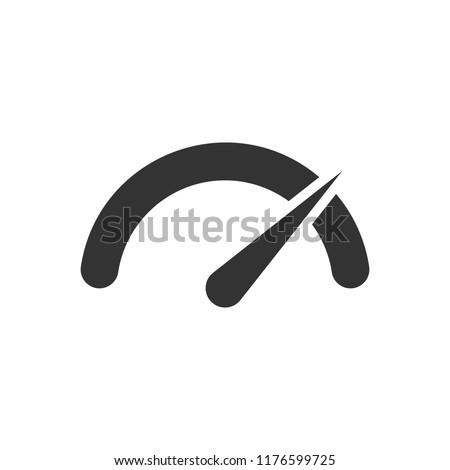 Meter dashboard icon in flat style. Credit score indicator level vector illustration on white isolated background. Gauges with measure scale business concept.