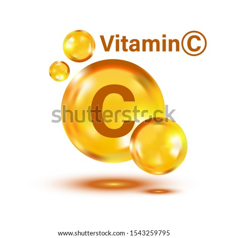 Vitamin C icon. Pill capsule vector illustration on white isolated background. Drug business concept.