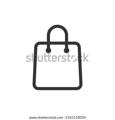 Shoping bag icon in flat style. Handbag sign vector illustration on white isolated background. Package business concept.