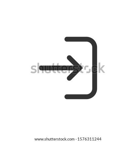 Login icon in flat style. Arrow access vector illustration on white isolated background. Door entry business concept.